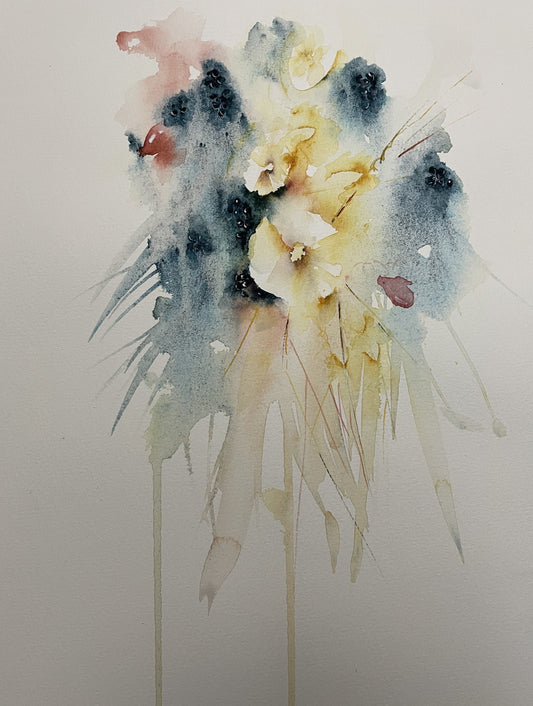 Original Berry Flower Watercolour artwork