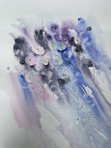 Original Purple Dragonfly Watercolour artwork