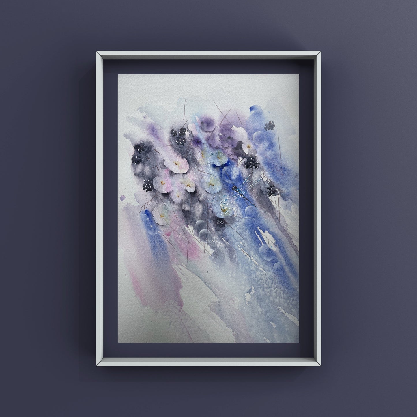 Original Purple Dragonfly Watercolour artwork